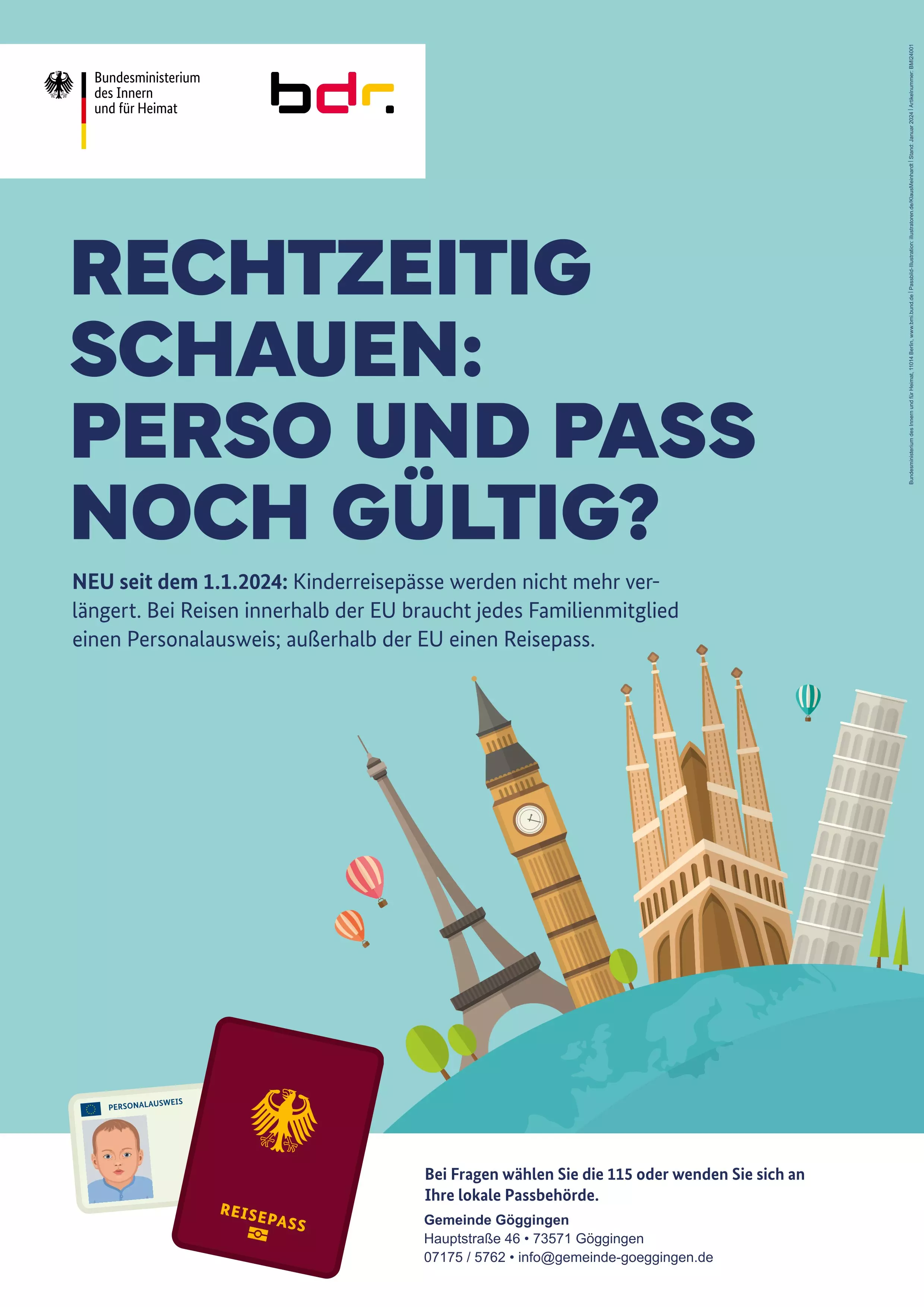 Rechtzeitig schauen: Perso und Pass noch gültig?