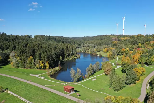 Luftbild vom Götzenbachstausee